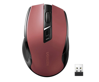 Myszka UGREEN Bezprzewodowa mysz MU006 2.4 GHz BT 5.0 czerwona 6941876227525